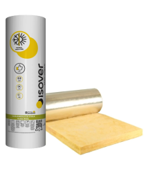 Vata minerala de sticla Isover Domo Alu caserata 100 mm / 9 mp Vata minerala de sticla Isover Domo Alu caserata 100 mm / 9 mp